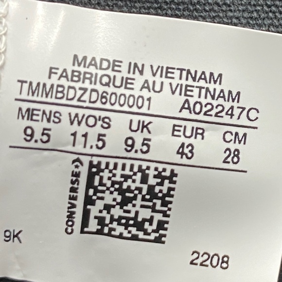 Converse Ctas High Leather Black Men’s Size Sneakers Custom A02247C-BBW09-15-22 - Picture 9 of 11